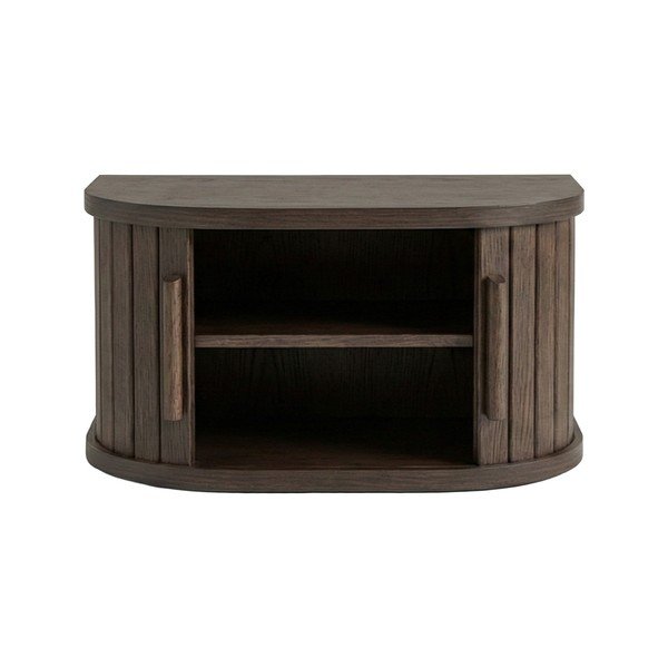Tumša dabīga toņa piekarināms/ar plauktiem naktsskapītis ar ozolkoka imitāciju Meta – Unique Furniture-image-2