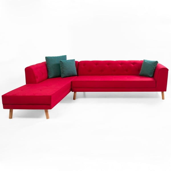 Sarkanais dīvāns kreisajā stūrī Balcab Home Anna