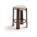 Bēša/tumša dabīga toņa oša masīvkoka bāra taburete (sēdekļa augstums 75 cm) Granite – Kave Home