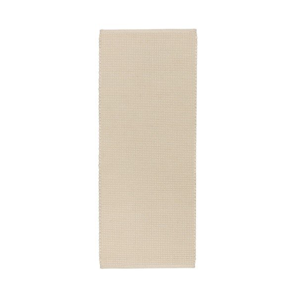 Bēšs ar rokām darināts vilnas celiņa paklājs 80x170 cm Talo – noo.ma