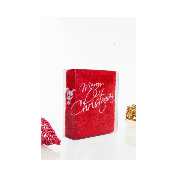 Sarkans vannas dvielis Christmas Merry Red, 30 x 50 cm-image-2