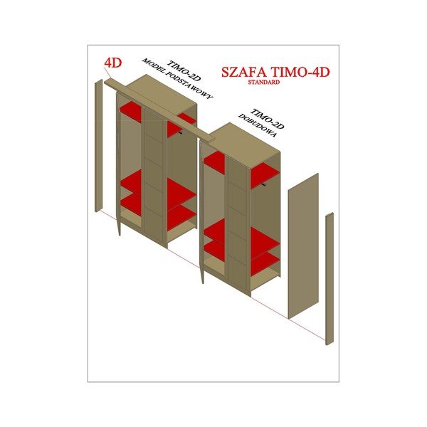 Balts dižskābarža masīvkoka drēbju skapis 203x220 cm Timo – Olivia Living-image-1