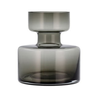 Pelēka stikla vāze Lyngby Glas Tubular, augstums 20 cm
