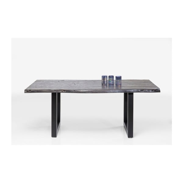 Melns akācijas koka pusdienu galds Kare Design Nature, 195 x 100 cm