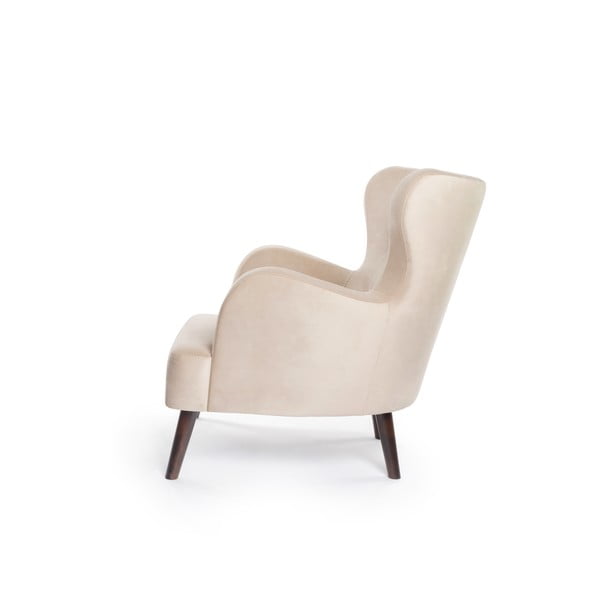 Bēšs samta atpūtas krēsls ar atzveltni Noemye – Bonami Selection-image-3