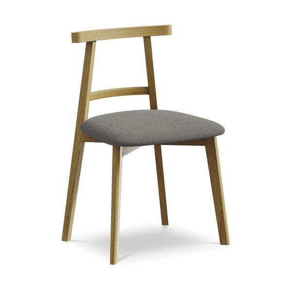 Pelēks masīvkoka pusdienu krēsls Ohelo – Makamii