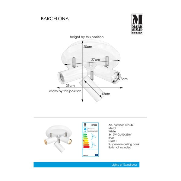 Balta sienas lampa Markslöjd Barcelona Tres-image-2