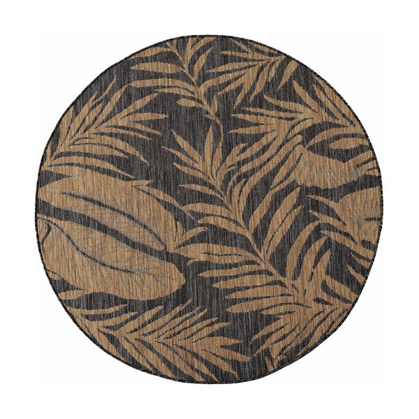 Melns/brūns apaļš iekštelpu un āra paklājs ø 160 cm Mira 1451 – Ayyildiz Carpets