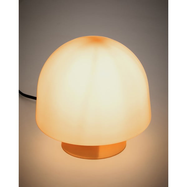 Oranža galda lampa ar stikla abažūru (augstums 20 cm) Reig – Kave Home-image-1