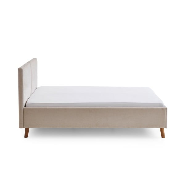 Bēša polsterēta divvietīga gulta ar redelēm 140x200 cm Piano – Meise Möbel-image-3
