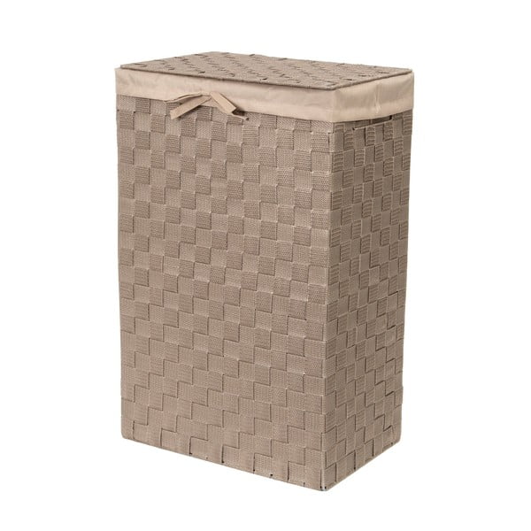 Brūns veļas grozs ar vāku Compactor Laundry Basket Linen, augstums 60 cm-image-1