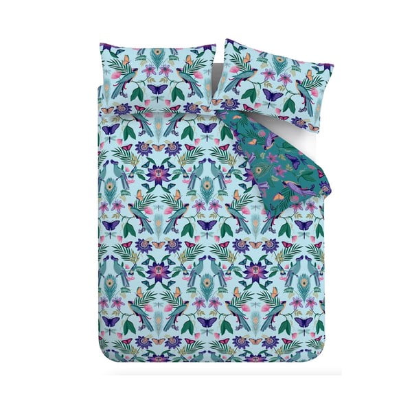 Zila divguļamā gultas veļa 200x200 cm Mya Tropical Floral – Catherine Lansfield