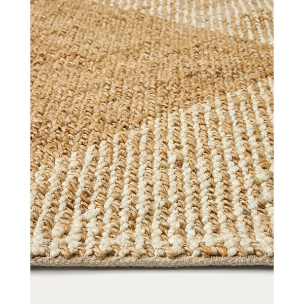 Bēšs/krēmkrāsas džutas paklājs 160x230 cm Maelan – Kave Home-image-3