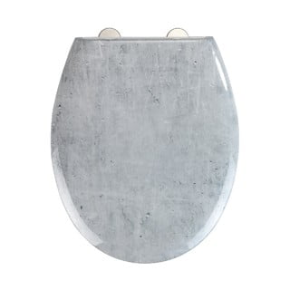 Tualetes poda sēdeklis ar vieglu aizvēršanu Wenko Easy Concrete, 44,5 x 37 cm