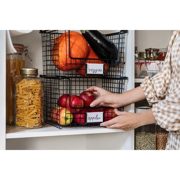 Melns metāla grozs iDesign Classico, 31 x 25,5 cm-image-1