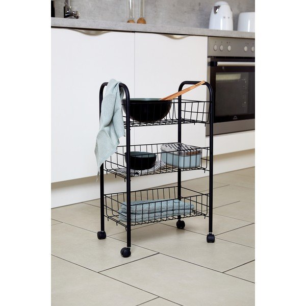 Melni metāla trīs līmeņu ratiņi Wenko Florenz-image-2