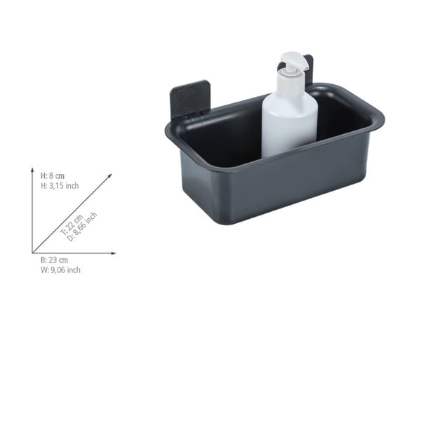 Melns plastmasas vannas istabas plaukts ar uzstādīšanu bez urbšanas Parma – Allstar-image-4