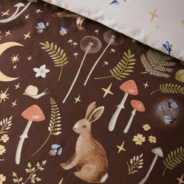 Tumši brūna divguļamā gultas veļa 230x220 cm Enchanted Twilight Animals – Catherine Lansfield-image-3