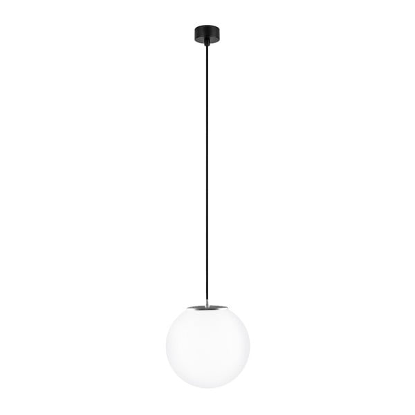 Balta piekaramā lampa ar melnu kabeli un sudraba detaļām Sotto Luce Tsuri, ⌀ 25 cm