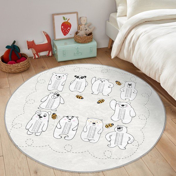 Krēmkrāsas bērnu paklājs ø 100 cm Comfort – Mila Home-image-2
