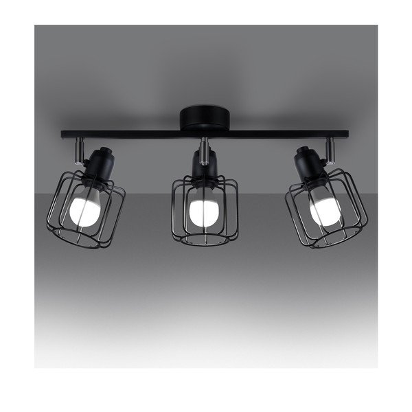 Melna griestu lampa ø 10 cm Salom – Sollux-image-1