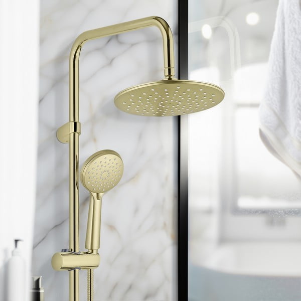 Matētas zelta krāsas nerūsējošā tērauda dušas komplekts 101 cm Young Line – Wenko-image-2