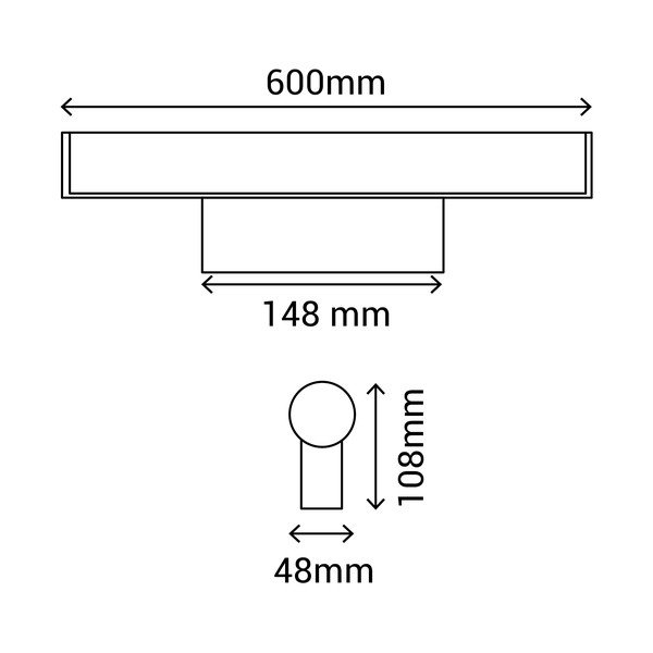 Melna sienas lampa SULION Caspio, garums 60 cm-image-4