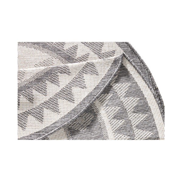 Pelēks un krēmkrāsas āra paklājs NORTHRUGS Jamaika, ⌀ 140 cm-image-3