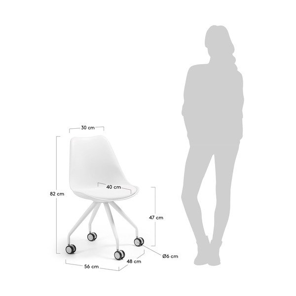 Balts biroja krēsls Kave Home Lars-image-4