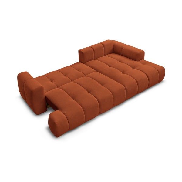 Ķieģeļu sarkans salokāms/ar uzglabāšanas vietu stūra dīvāns (ar labo stūri/ar zvilni) Fuji – Bobochic Paris-image-4