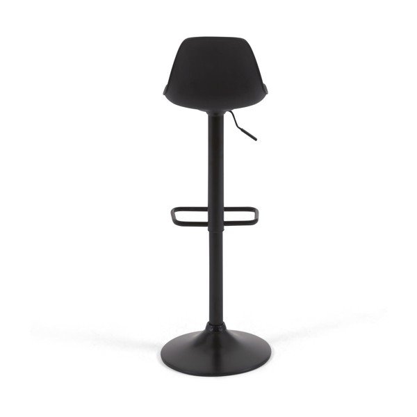 Matēti melns mākslīgās ādas bāra krēsls ar regulējamu augstumu (sēdekļa augstums 60 cm) Orlando-T – Kave Home-image-4