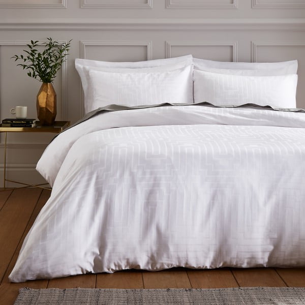 Balta kokvilnas satīna gultas veļa vienvietīgai gultai 135x200 cm – Bianca