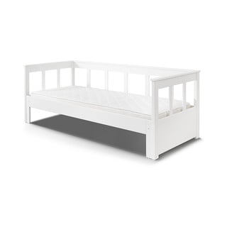 Balta izlaižamā gulta no priedes masīvkoka Vipack Pino, 200 x 90 cm