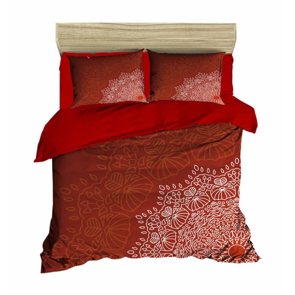 Gultas veļas un palagu komplekts divguļamai gultai Sarkana Mandala Right, 200 x 220 cm