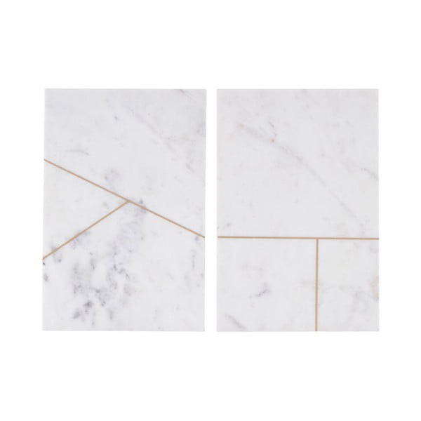2 baltu paplātes komplekts House Doctor White Marble, 20 x 30 cm