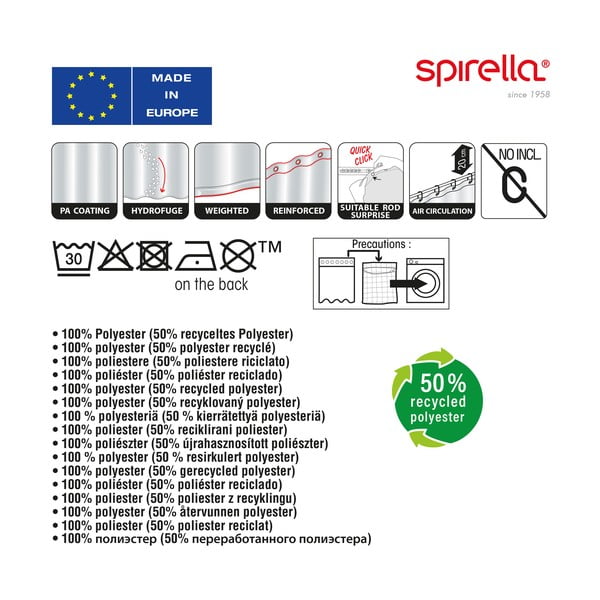 Dušas aizkars 180x200 cm Patchwork – Spirella-image-1