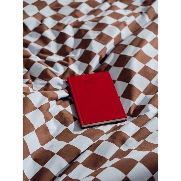 Gaiši zils/brūns vienguļamais segas pārvalks no kokvilnas satīna 140x200 cm Plu – noo.ma-image-2