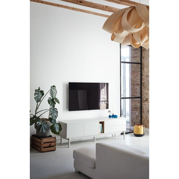 Krēmkrāsas TV galdiņš 180x56x40 cm Corvo – Teulat-image-1