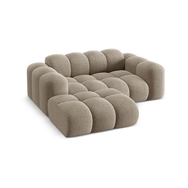 Gaiši brūns stūra dīvāns no šenila auduma (ar kreiso stūri/ar zvilni) Treno – Cosmopolitan Design-image-2