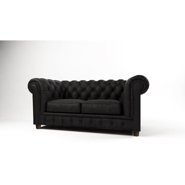 Melns samta dīvāns 178 cm Cambridge – Ropez