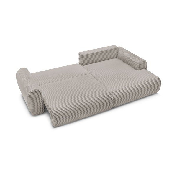 Gaiši pelēks/bēšs velveta salokāms stūra dīvāns (ar labo stūri) Lucien – Bobochic Paris-image-4