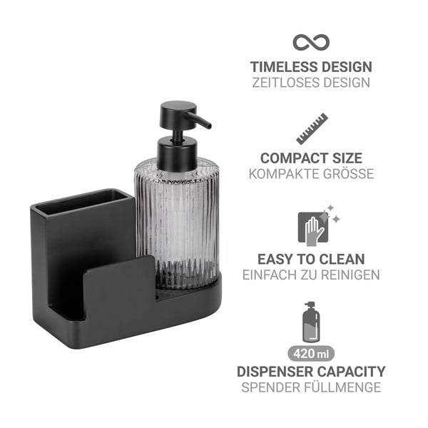 Melns mazgāšanas līdzekļu turētājs no polirezīna Pina – Wenko-image-4