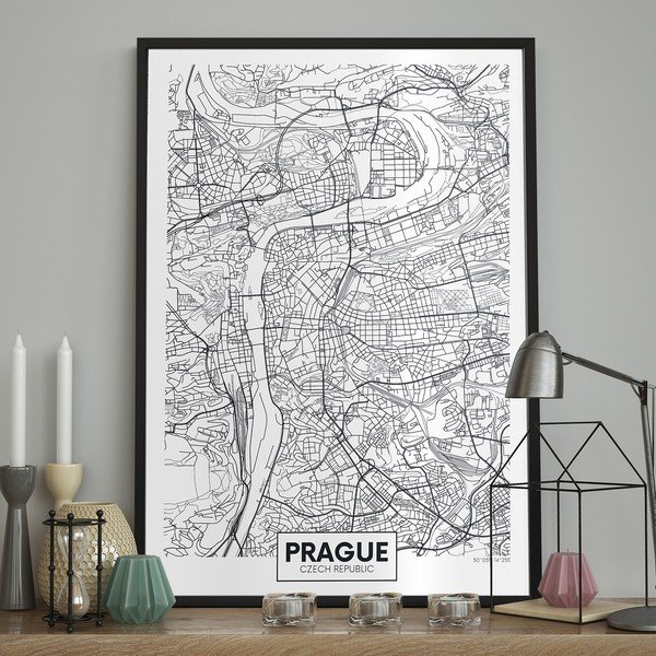 Glezna 70x100 cm Map Prague – DecoKing-image-1