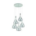 Balta LED piekaramā lampa ar stikla abažūru ø 55 cm Cipera – CINQUE