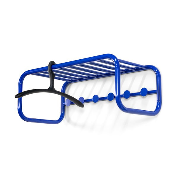 Zils metāla sienas pakaramais ar plauktu 72 cm Retro – Spinder Design-image-3