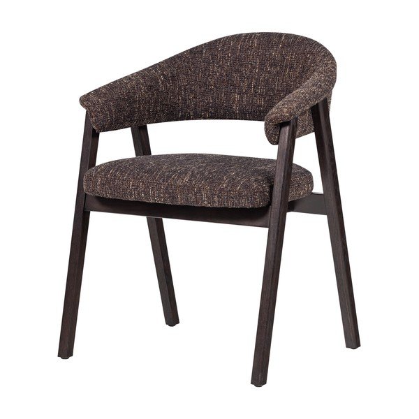 Tumši brūns polsterēts pusdienu krēsls ar roku balstiem Tunar – WOOOD