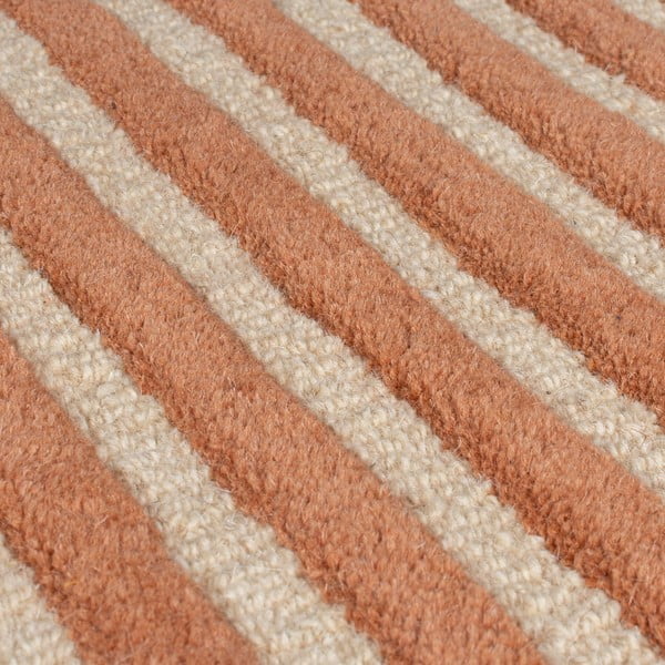 Terakotas oranžs ar rokām darināts vilnas paklājs 200x290 cm Lozenge Terracotta – Flair Rugs-image-4