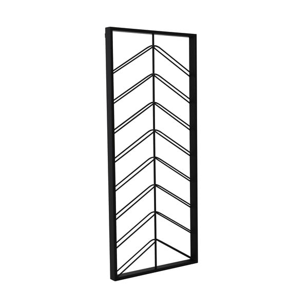 Melns sienas metāla vīna plaukts 16 pudelēm 70x160x6 cm Malbeo – Light & Living-image-2