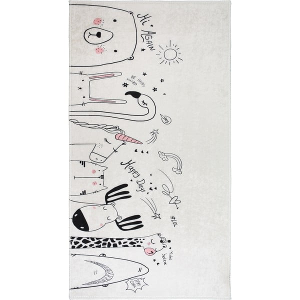 Ziloņkaula krāsas mazgājams bērnu paklājs 120x180 cm Animal Kingdom – Vitaus