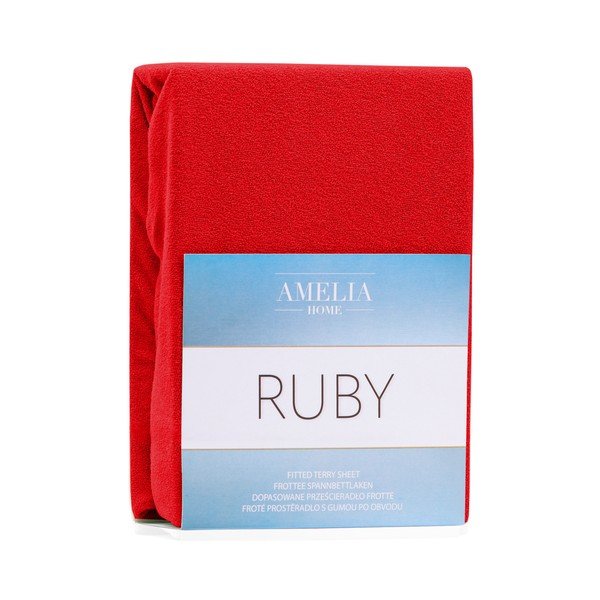 Sarkans elastīgs palags divguļamai gultai AmeliaHome Ruby Siesta, 200/220 x 200 cm-image-2